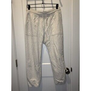 Aerie Women’s Jogger Sweatpants Soft Relaxed Pockets Size Large Cream Relaxed